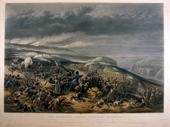 Soldiers at the Battle of Inkerman during the Crimean War, 5th November 1854, 1855