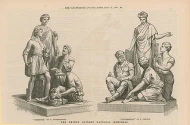 Statues Depicting Commerce and Engineering