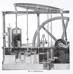 Steam Engine Designed by James Watt, by Bonnafoux