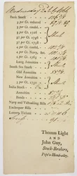 Stock Brokers Tally Sheet, 1766