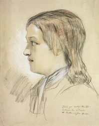 Study for the Head of Alex Pope introduction to Dryden, At Butlers Coffee House
