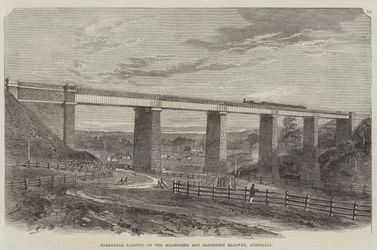 Tarradale Viaduct, on the Melbourne and Sandhurst Railway, Australia