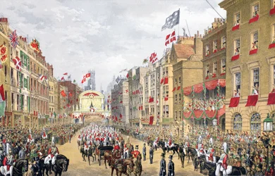 Temple Bar, 7th March, 1863, from A Memorial of the Marriage of Edward VII and Alexandra of Denmark