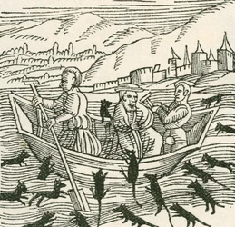 The 10th Century Folk Tale of Hatto, Who Was the Archbishop of Mainz, and What Happened in the Mouse Tower (Illustration from The Strand Magazine, 1897)