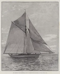 The American Yacht Volunteer, built to compete with the Thistle for the America Cup