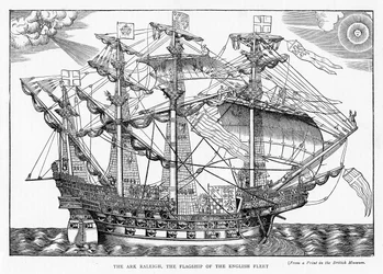 The Ark Raleigh, the Flagship of the English Fleet, from 