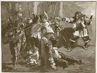 The Assault of John Coventry, illustration from Cassell