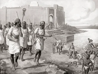 The Assyrian Army Leaving the City of Assur to Oppose the Western Semites