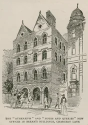 The Athenaeum and Notes and Queries new offices in Breams Buildings, Chancery Lane, London