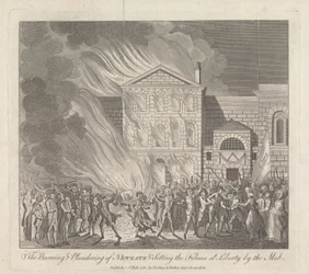 The Burning and Plundering of Newgate and Setting the Felons at Liberty by the Mob