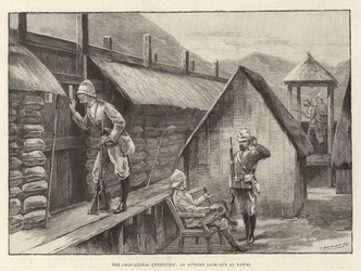 The Chin-Lushai Expedition, an Outpost look out at Yawhi