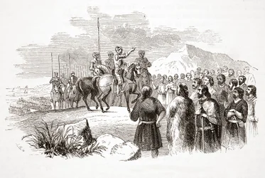 The Earl of Richmond Addressing the Welsh Chieftains at Milford Haven, 19th Century