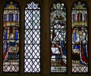 The East Window with the Remains of the Main Royal Figures: On Left Prince Edward (Future Edward V) and on the Right the Royal Princesses