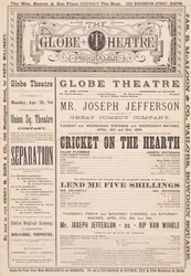 The Globe Theatre Programme, 21st April, 1884