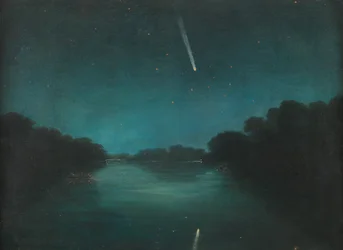 The Great Comet of 1861 as seen from Staines Bridge, Middlesex