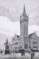 The Independent Church, Collins Street, Melbourne, Australia, from Australian Pictures, pub. by The Religious Tract Society, 1886