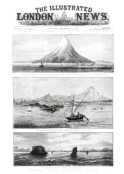 The Island of Krakatoa, front cover of The Illustrated London News, 8th September 1883