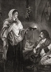 The Lady with the Lamp: Florence Nightingale in the hospital at the Scutari Barracks, Turkey, during the Crimean War
