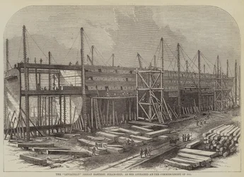 The "Leviathan" (Great Eastern) Steam-Ship, as she appeared at the Commencement of 1855