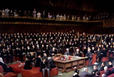 The Lord Chancellor About to Put the Question in the Debate about Home Rule in the House of Lords