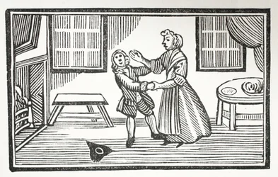 The Method Meg took to make one of the Vicars pay his score (illustration)
