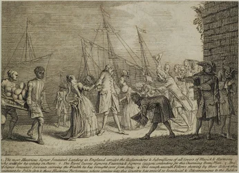 The Most Illustrious Signor Senesinos Landing in England, c.1726