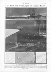 The Need for Searchlights on Ocean Liners, from The Sphere, 27 April 1912