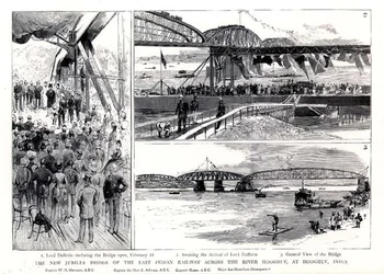 The New Jubilee Bridge of the East Indian Railway Across the River Hooghly, at Hooghly, India