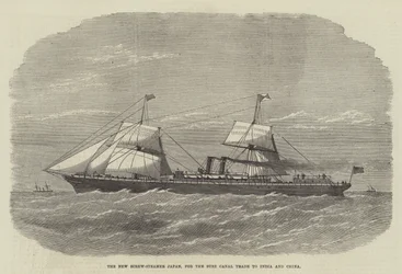 The New Screw-Steamer Japan, for the Suez Canal Trade to India and China
