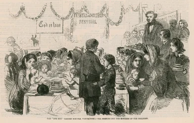 The One Tun Ragged Schools, Westminster, London - tea meeting for the mothers of the children