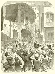 The Prince of Wales drinking Success to the War at Temple Bar