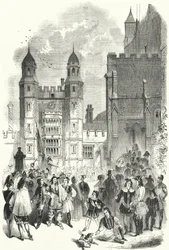 The Quadrangle of Eton College on the morning of the Montem