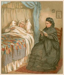 The Queen Reading at the Bedside of an Old Cottager
