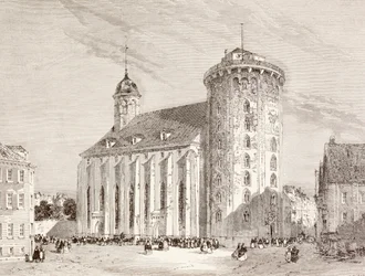 The Rundetarn or Round Tower in Copenhagen, Denmark in the Nineteenth Century