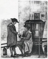 The Social Pinch, print made by William Kay, 1784-1813