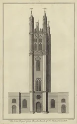 The West Prospect of the Parish Church of St Michael, Cornhill, London