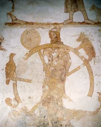 The Wheel of the Five Senses - a monkey, vulture, spider