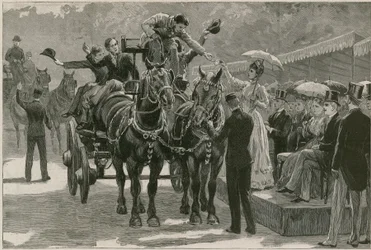 The Whit Monday Carthorse Parade in Regents Park; Princess May Presenting the Badges