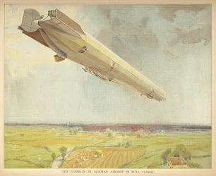 The Zeppelin III. German Airship in Full Flight. Little People