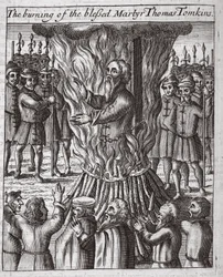 The Burning of the Blessed Martyr Thomas Tomkins, Illustration from 