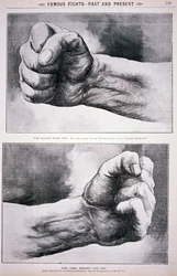 The clenched fists of Tom Sayers and John Heenan