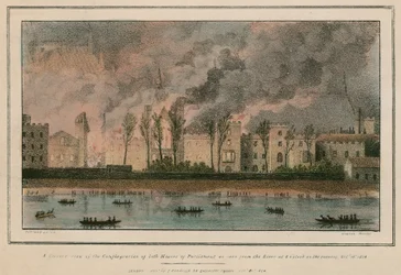 The Conflagration of Both Houses of Parliament as Seen from the River at 8 O
