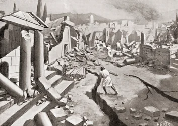 The earthquake at Sparta, ancient Greece, 464 BC, from Hutchinson