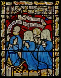 The east window depicting donors