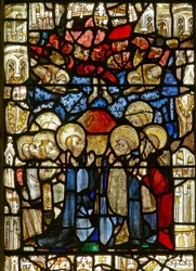 The east window depicting the Ascension