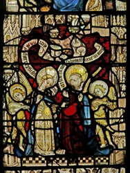 The east window depicting the Visitation