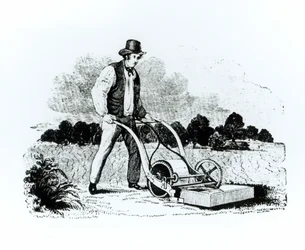 The first lawnmower