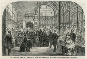 The New Gardens of the Royal Horticultural Society: The Prince Consort and Party Passing Through the Great Conservatory
