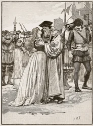 The Parting of Sir Thomas More and His Daughter, Illustration from Cassell