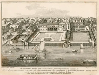 The southern front of Somerset House with its extensive gardens